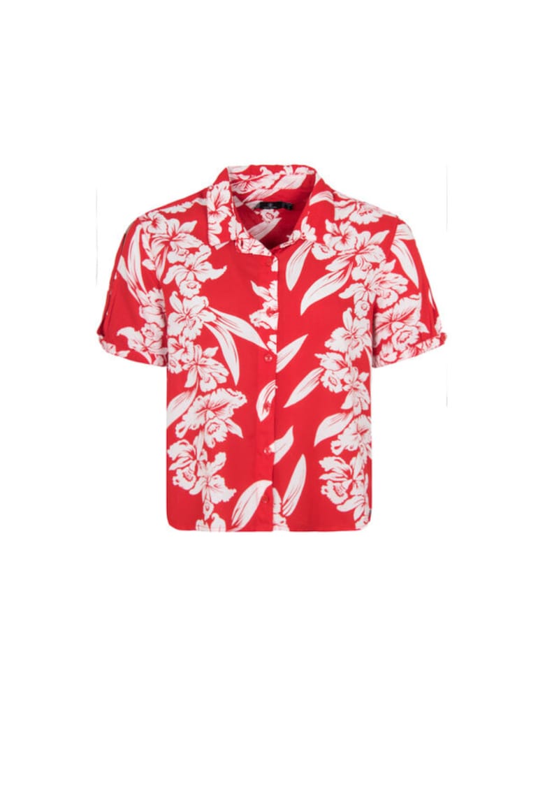 Camasa dama - Bumbac - Bej/Rosu