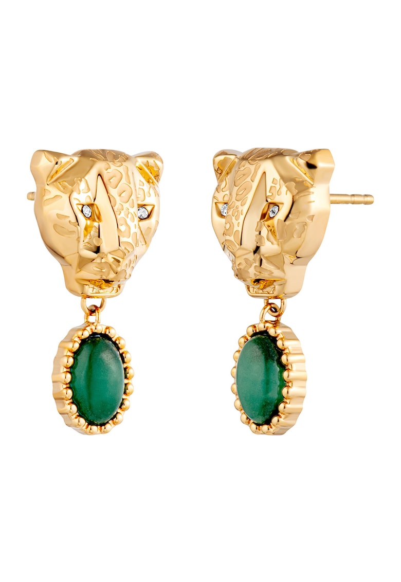 Cercei din otel inoxidabil cu leu din zirconia