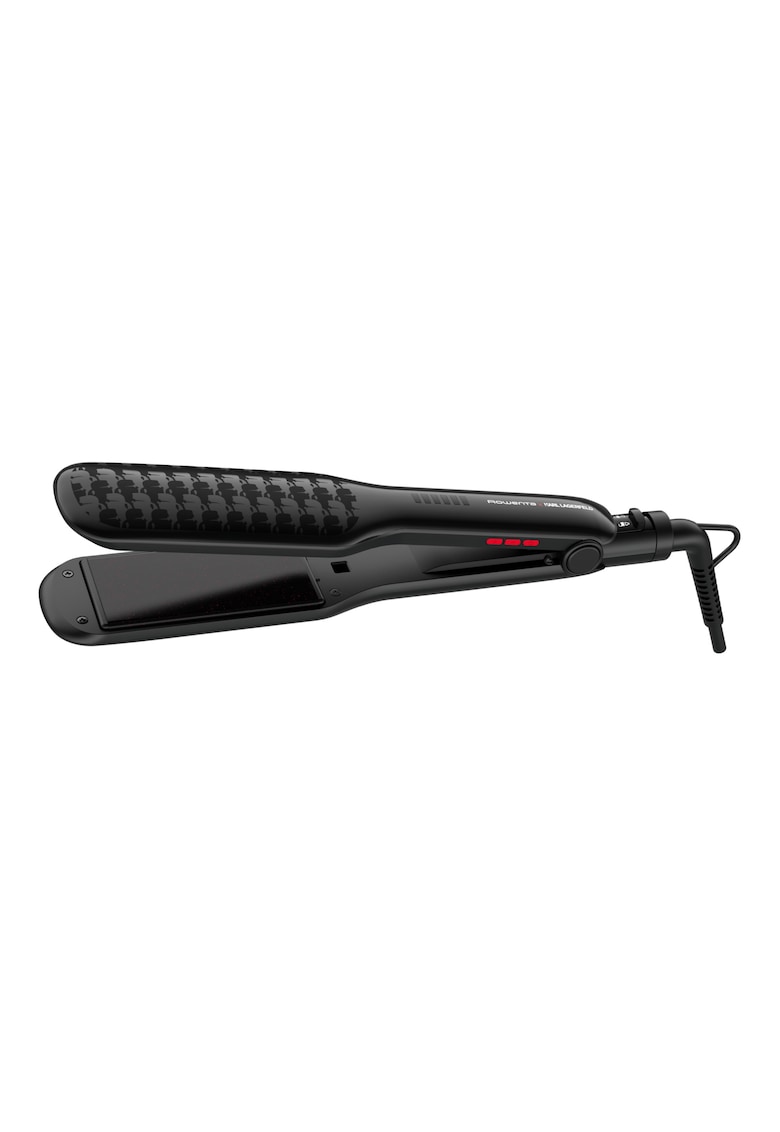 Placa de indreptat parul x Karl Lagerfeld Extra Liss - temperatura ajustabila 130°C - 230°C - invelis Keratin & Glow - functie straight&curl - afisaj LED - varf rece - incalzire rapida in 30 secunde - negru