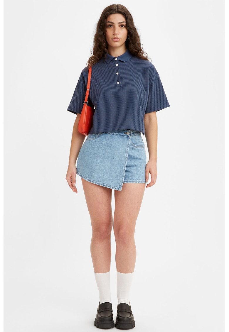 Fusta-pantalon uni cu talie medie