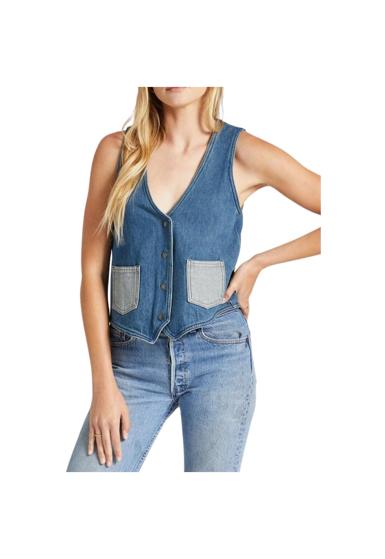 Vesta jeans  Frisco - bumbac - albastru - Vesta jeans  Frisco - bumbac - albastru -