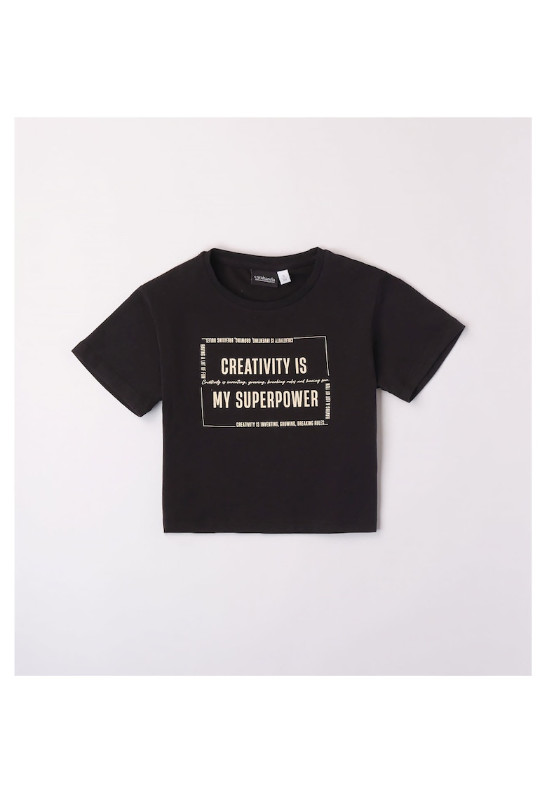 Compleu hanorac - tricou si colanti pentru fete - 0.7641 - Bej/Negru - Negru/Bej