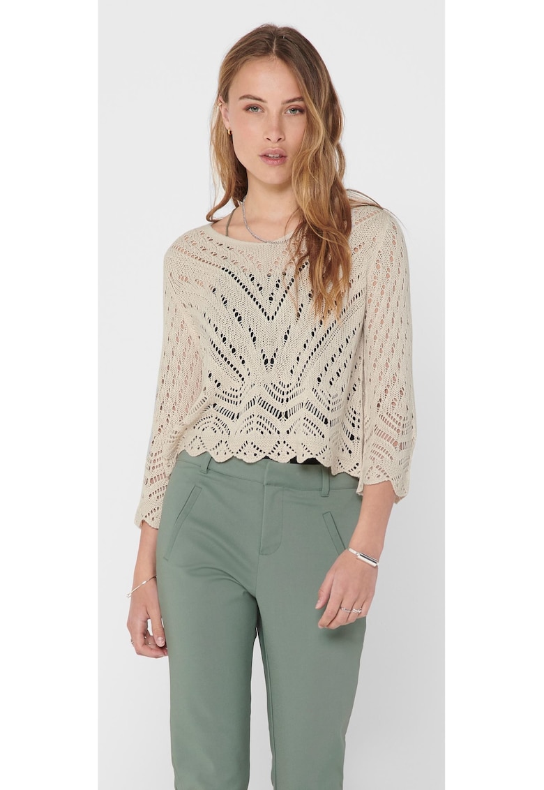 Pulover tricotat cu maneci 3/4 - croiala scurta JDYNEW Pulover tricotat cu maneci 3/4 - croiala scurta JDYNEW