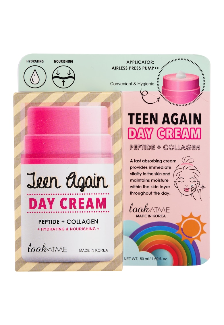 Crema de zi hidratanta cu peptide si colagen Teen Again - 50ml -