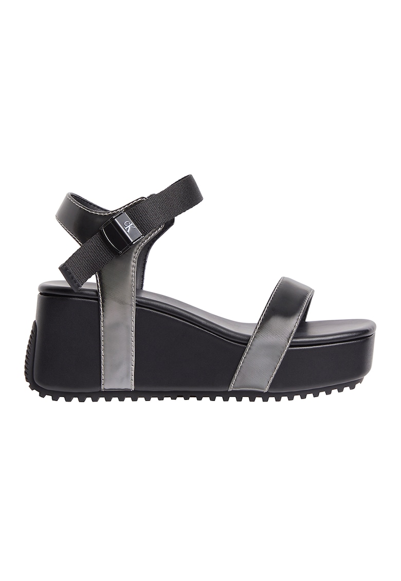 Sandale wedge cu bareta ajustabila