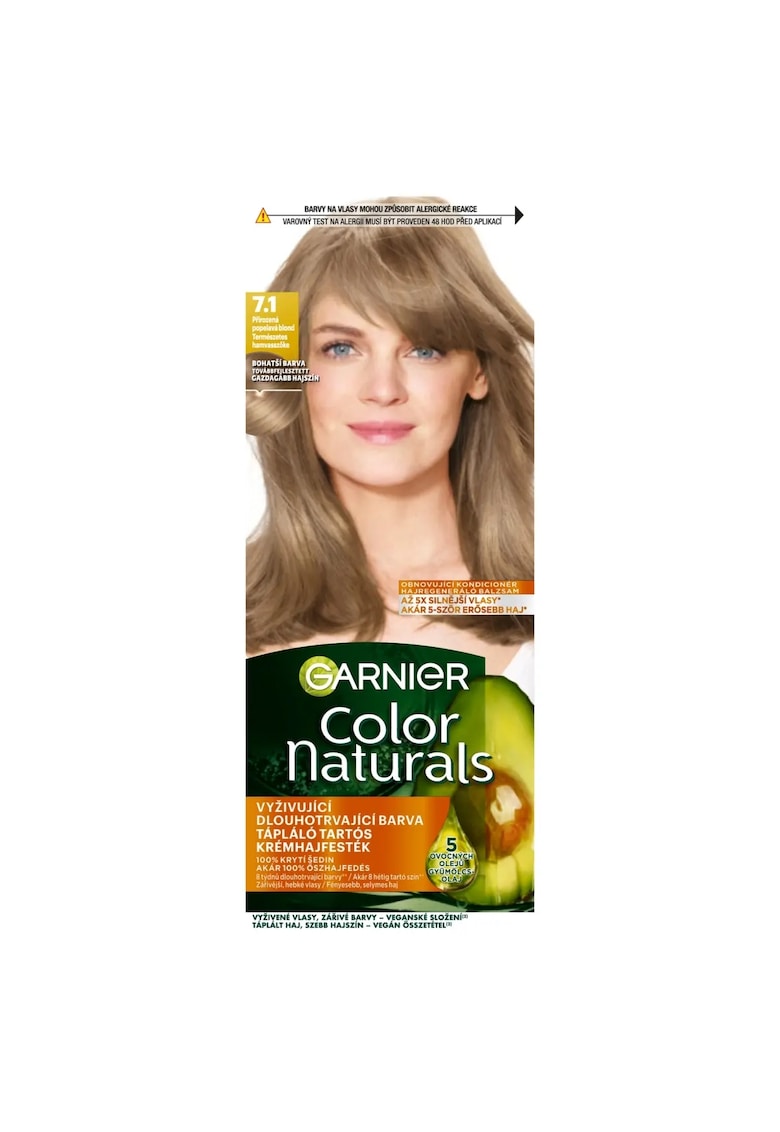 Vopsea de par permanenta Color Naturals 7.1 Blond natural cenusa - 60+40+12ml
