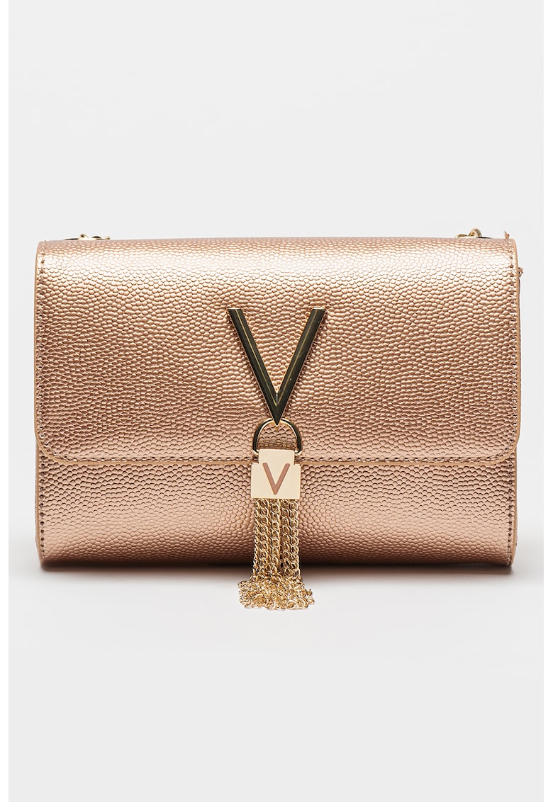 Geanta crossbody cu bareta din lant Divina - Auriu rose