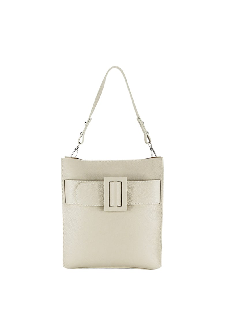 Geanta crem din piele naturala cu borseta detasabila 8929 124 14725