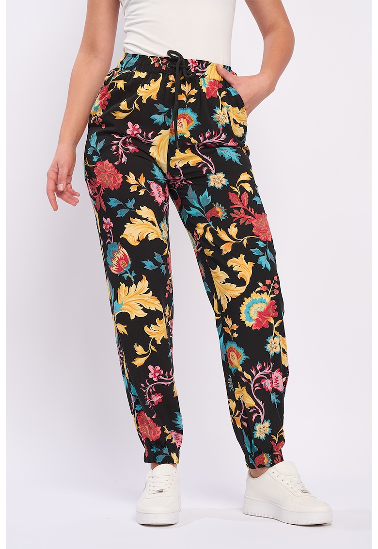Pantaloni din viscoza cu imprimeu floral