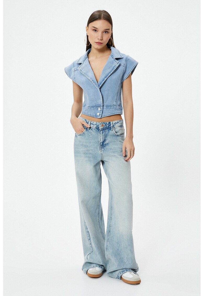 Vesta crop de denim