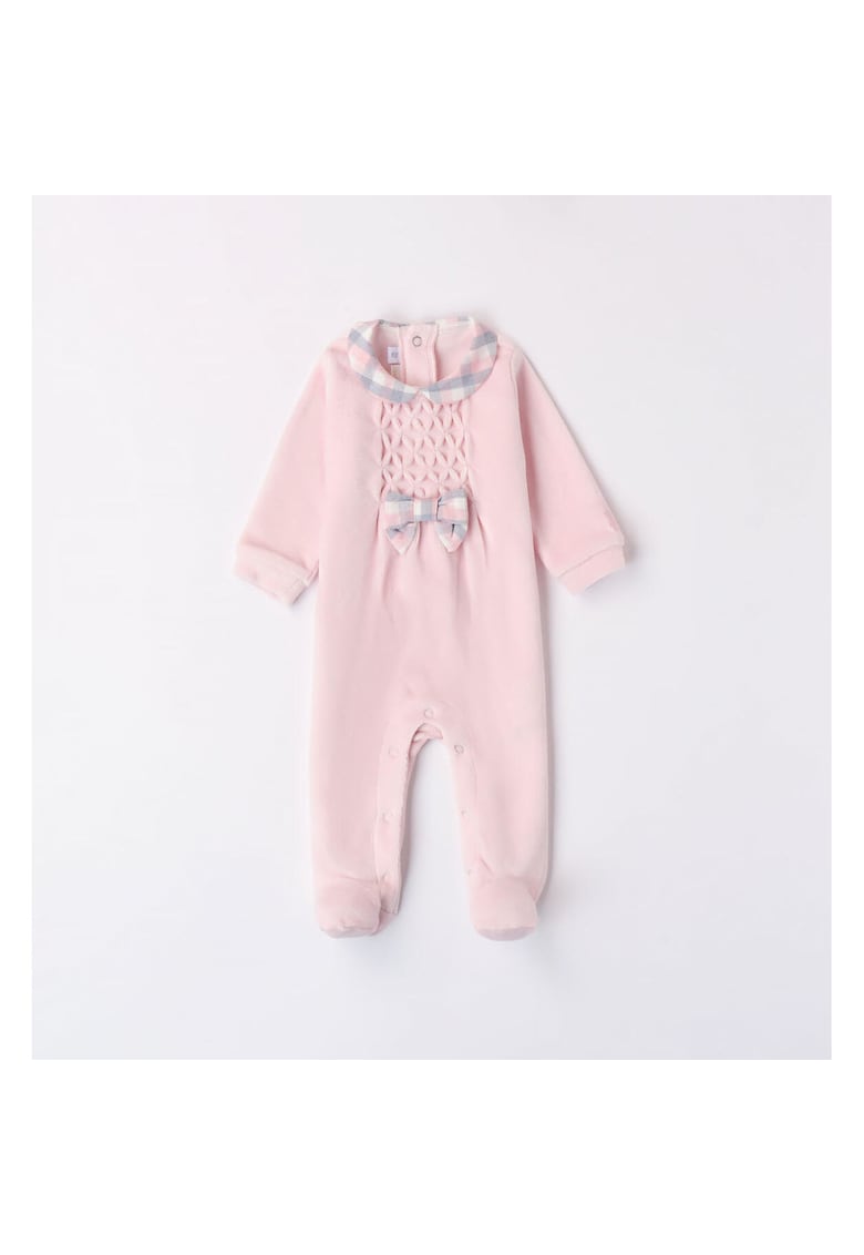 Salopeta cu model pentru fetita nou nascut - 3.7766 - Roz - Alb/Gri/Roz
