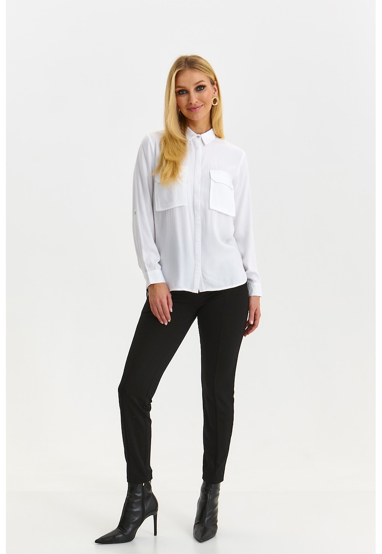 Camasa cu model uni si buzunare pe piept
