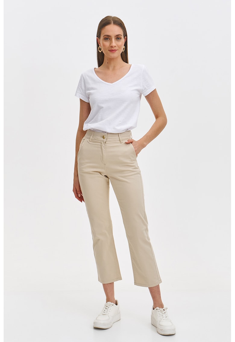 Pantaloni crop din bumbac