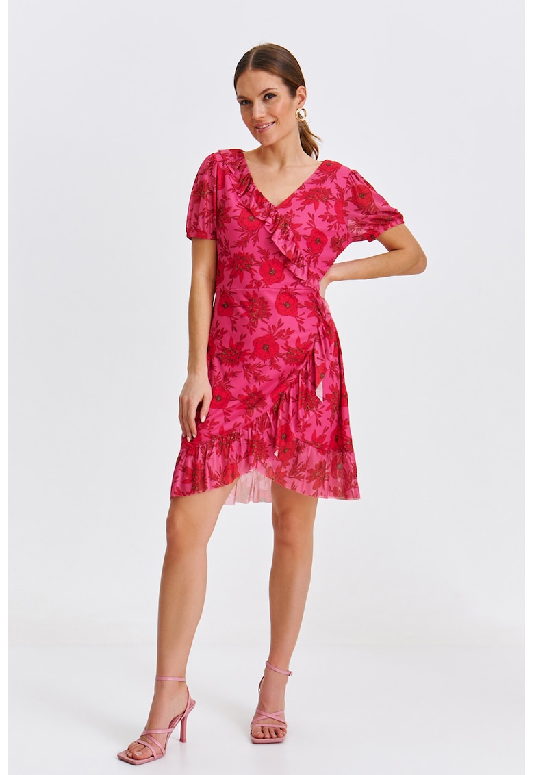 Rochie cu croiala petrecuta si model floral