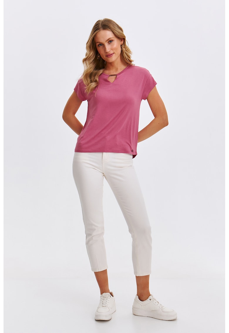 Bluza cu maneci scurte si aplicatie metalica