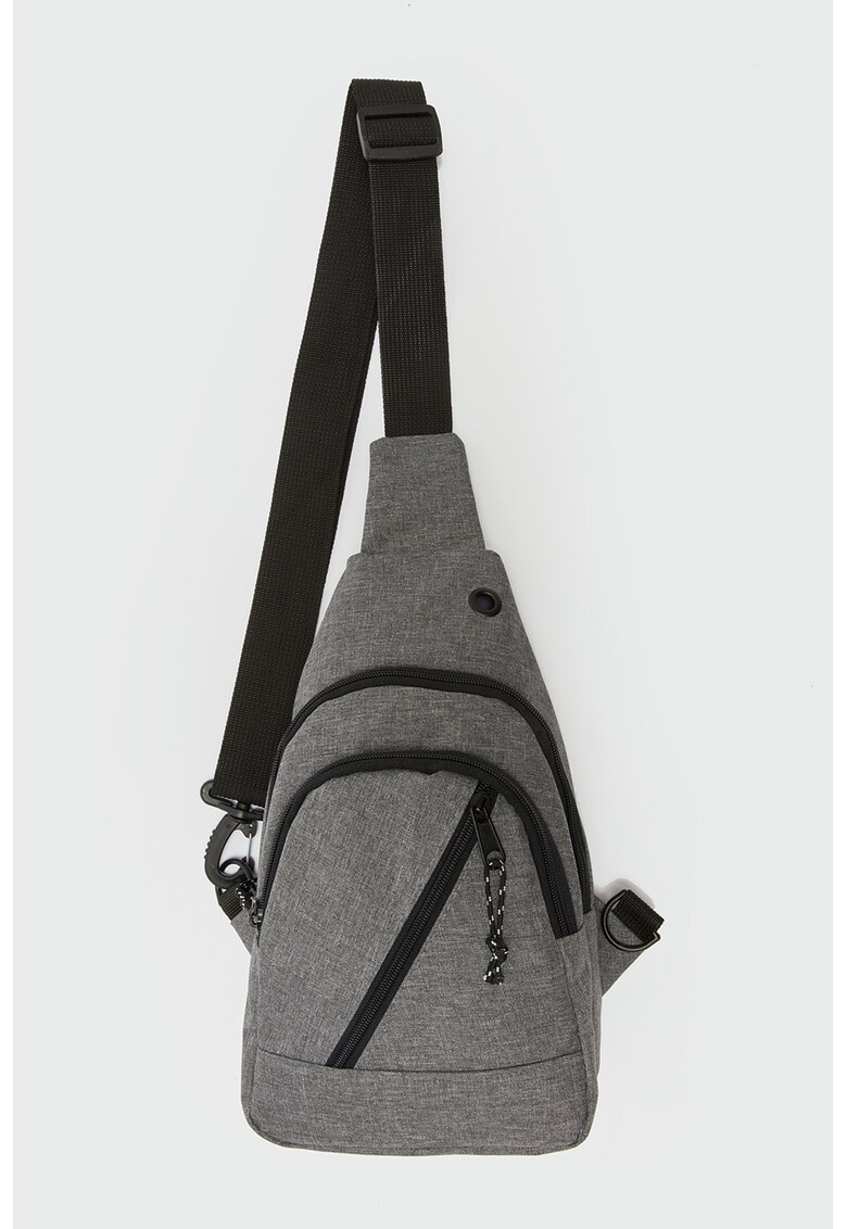 Geanta crossbody cu buzunare cu fermoar