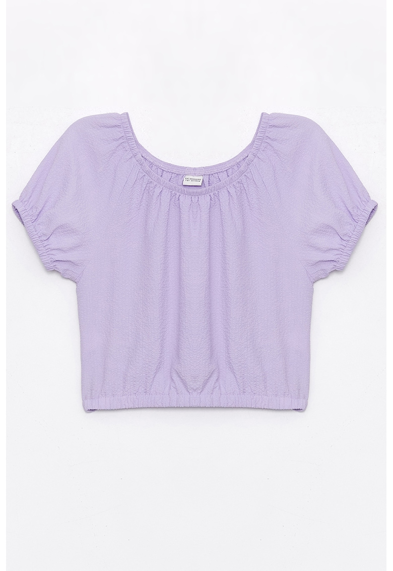 Bluza crop cu decolteu rotund
