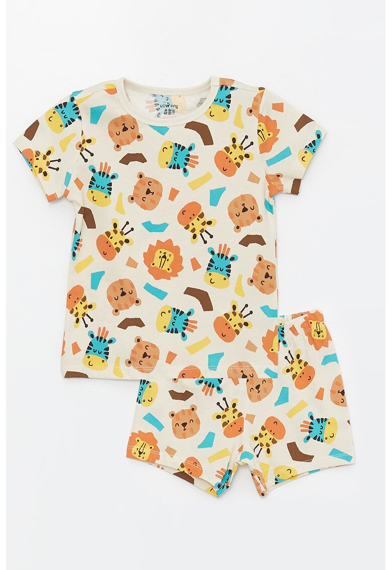 Pijama cu pantaloni scurti si imprimeu grafic