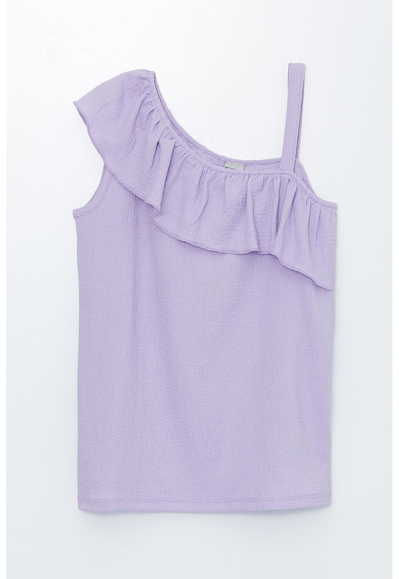 Bluza fara maneci cu garnituri cu volane