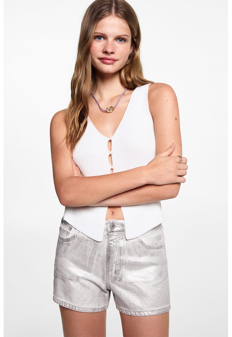 Blugi scurti cu aspect metalizat Silvers