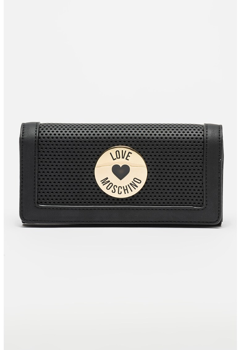 Love Moschino портфейл с капаче и перфорации за Жени Love Moschino портфейл с капаче и перфорации за Жени