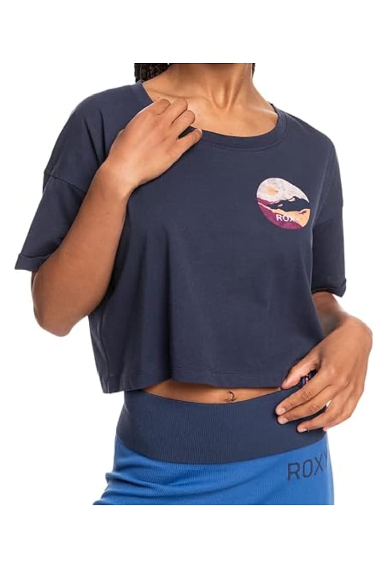 Tricou sport dama - Bumbac organic - Albastru
