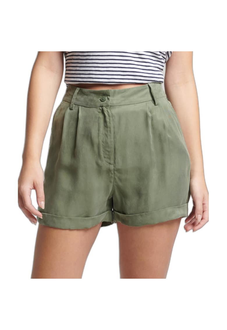 Pantaloni sport femei - SUPERDRY - viscoza - talie inalta - verde -