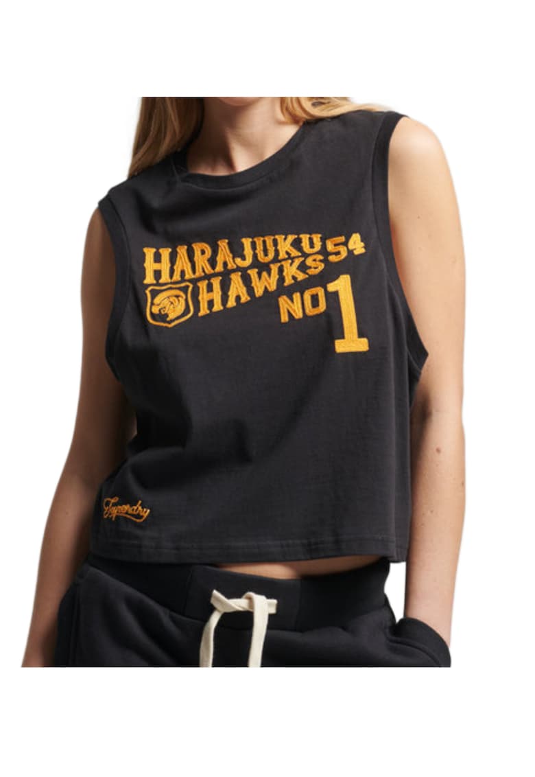 Maiou cu imprimeu text si croiala lejera