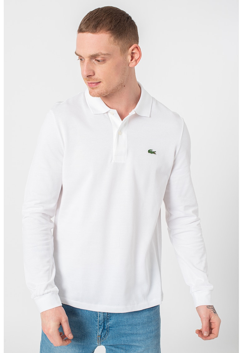 Lacoste Bluza polo din bumbac si material pique