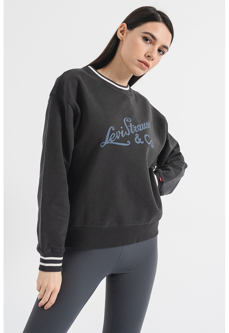 Bluza de trening cu decolteu la baza gatului si maneci cazute