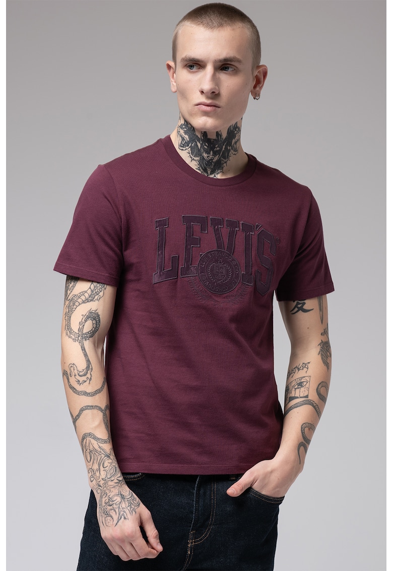 Tricou din bumbac cu decolteu la baza gatului Tricou din bumbac cu decolteu la baza gatului