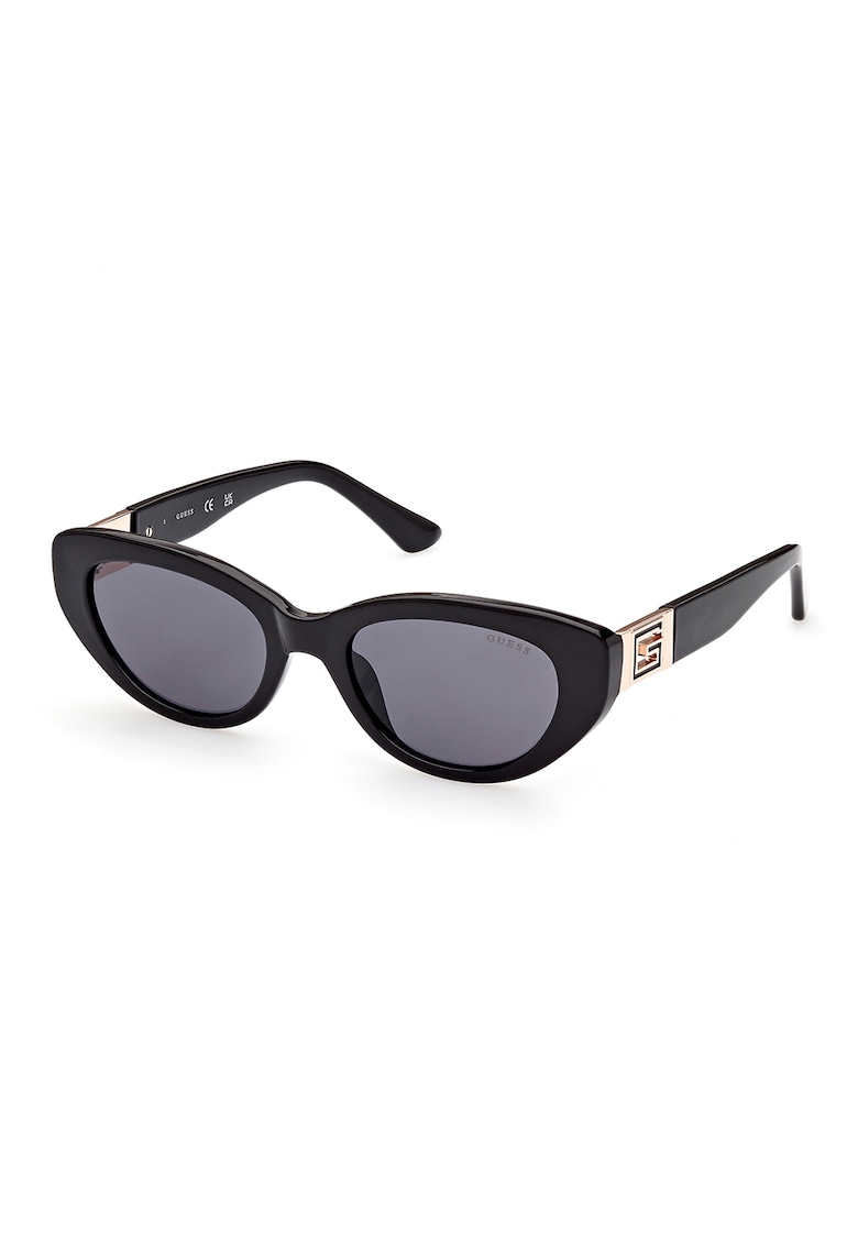 Ochelari de soare cat-eye cu logo - Auriu/Negru