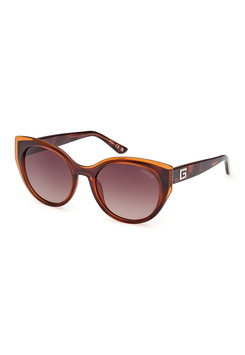 Ochelari de soare cat-eye cu detalii logo - Maro