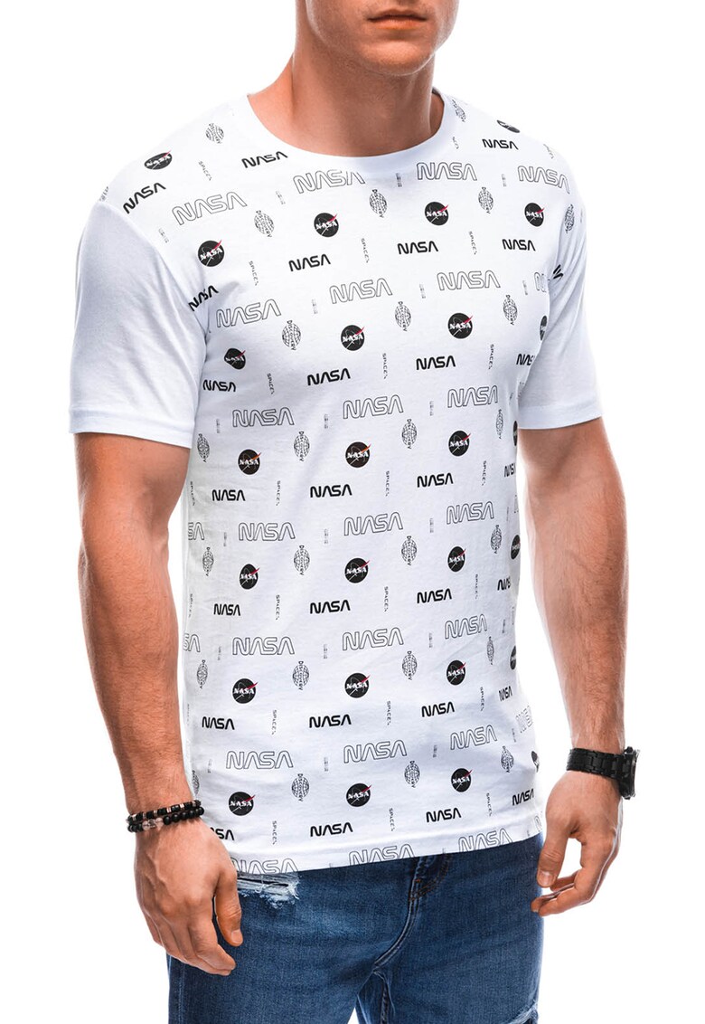 Tricou cu imprimeu text - Alb/Negru