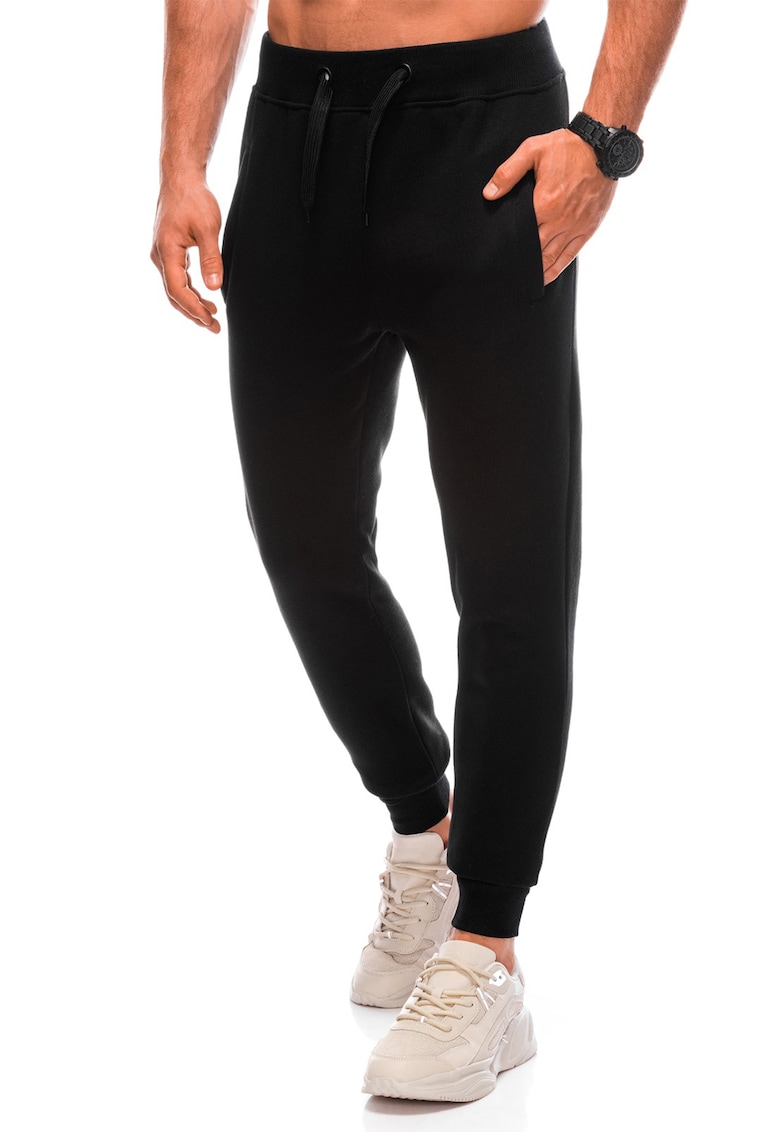 Pantaloni de trening din amestec de bumbac cu buzunare oblice