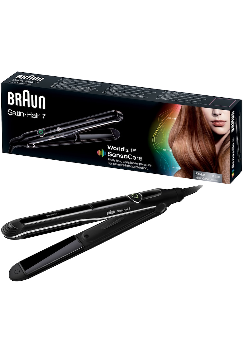 Placa de indreptat parul Satin Hair ST780 – 200 grade – Negru imagine reduceri black friday 2021 Braun