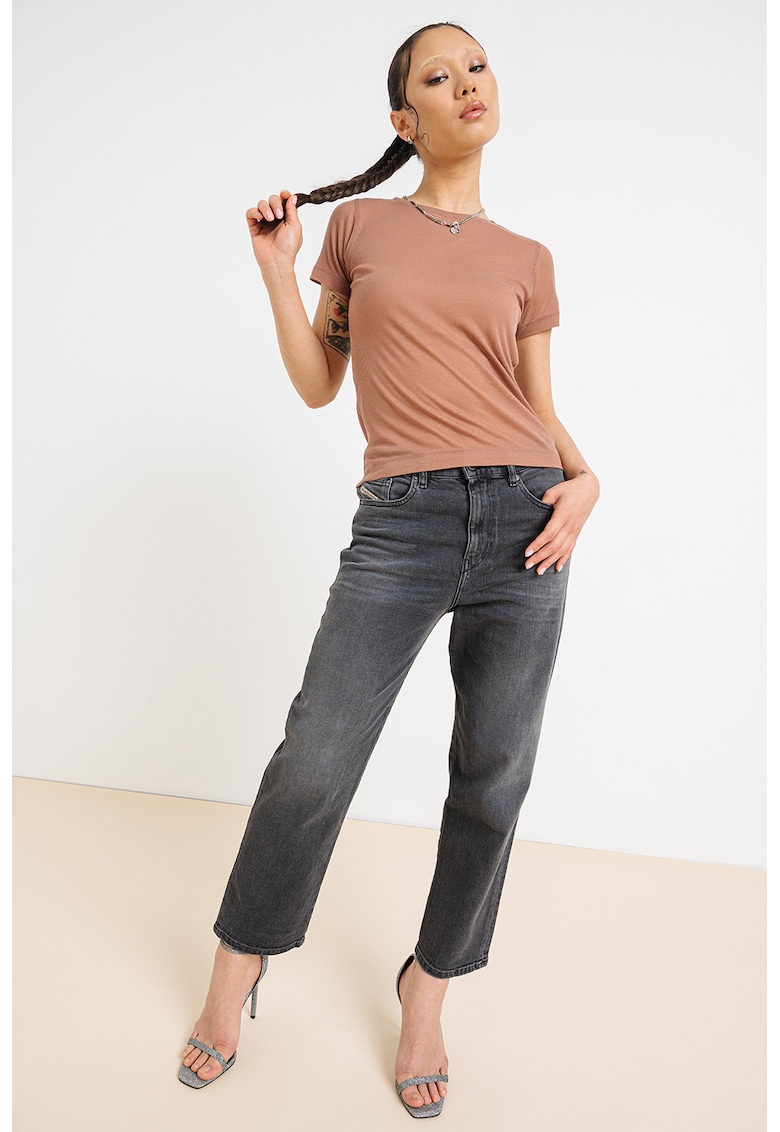Tricou din modal cu decolteu la baza gatului Chaine - Roz somon