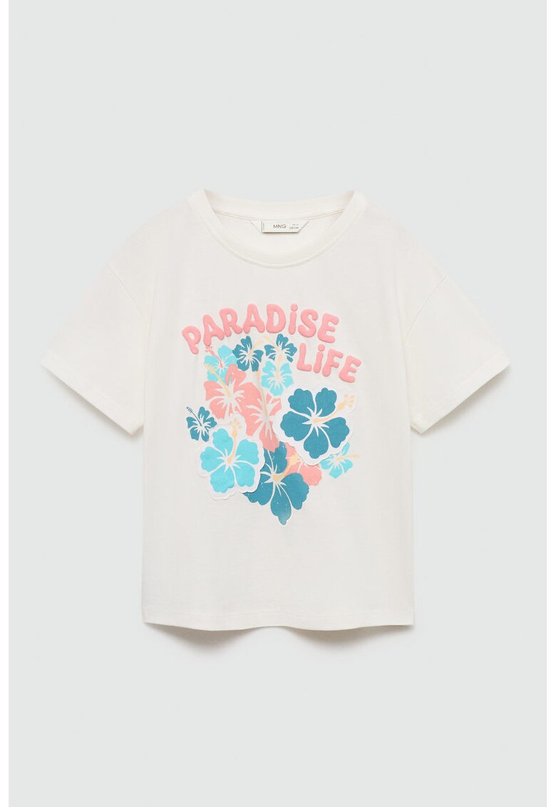 Tricou din bumbac cu imprimeu floral Paradise