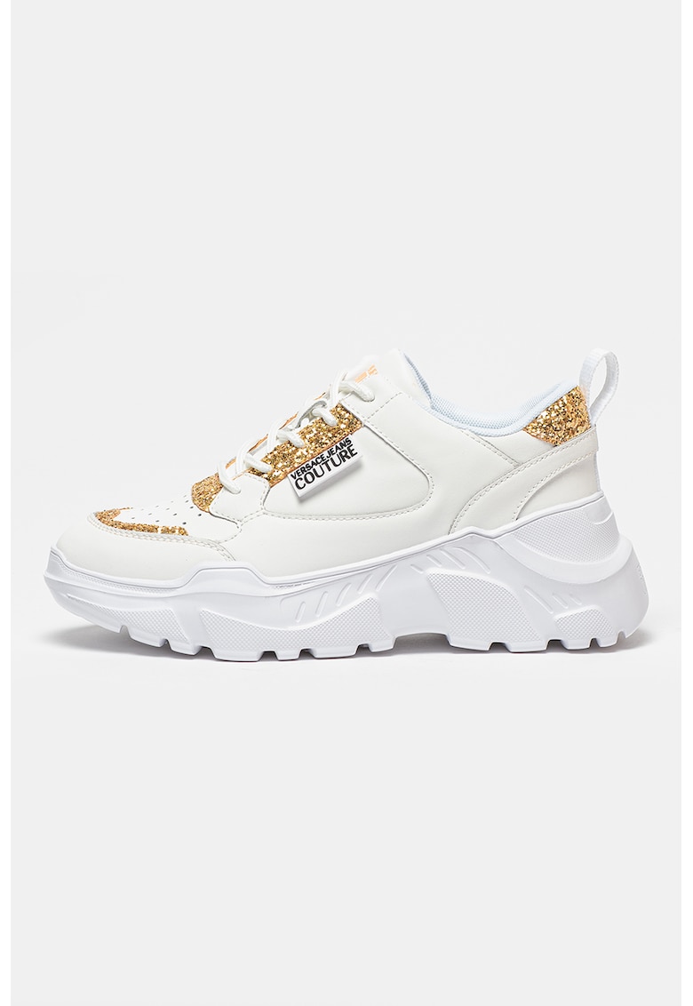 Pantofi sport din piele ecologica cu insertii stralucitoare Pantofi sport din piele ecologica cu insertii stralucitoare