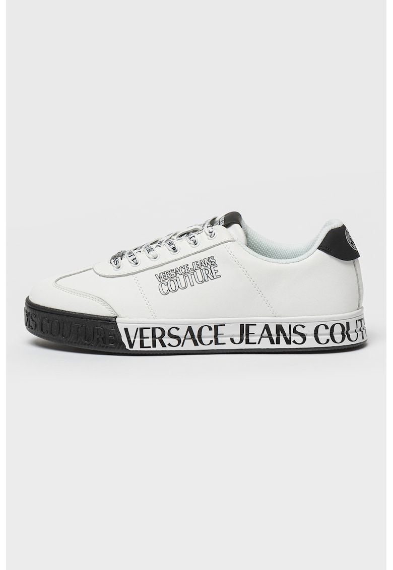 Pantofi sport de piele cu logo - Negru stins/Alb optic/Alb murdar