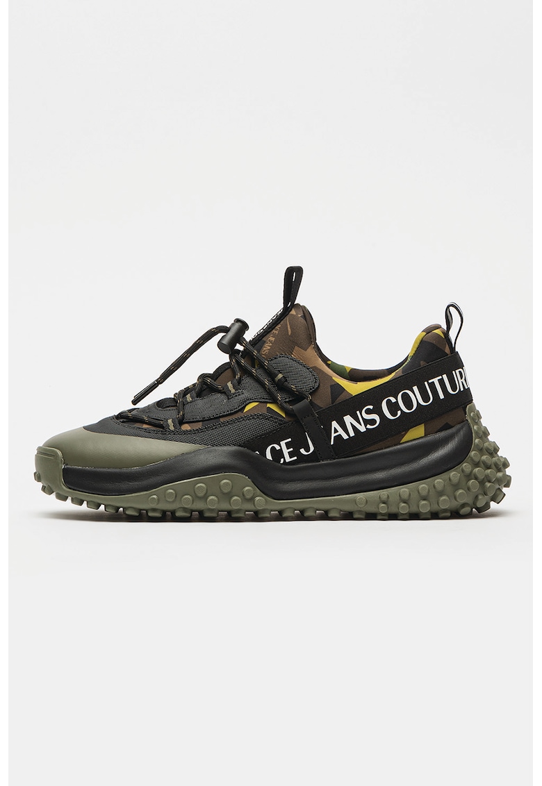 Versace Jeans Couture Pantofi sport low-cut cu logo Hyber - Negru/Kaki