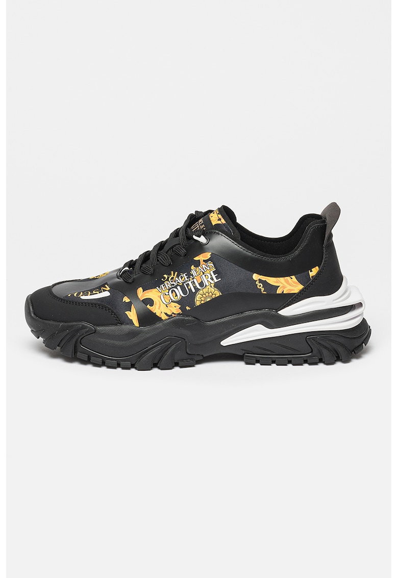 Pantofi sport cu model si garnituri de piele ecologica