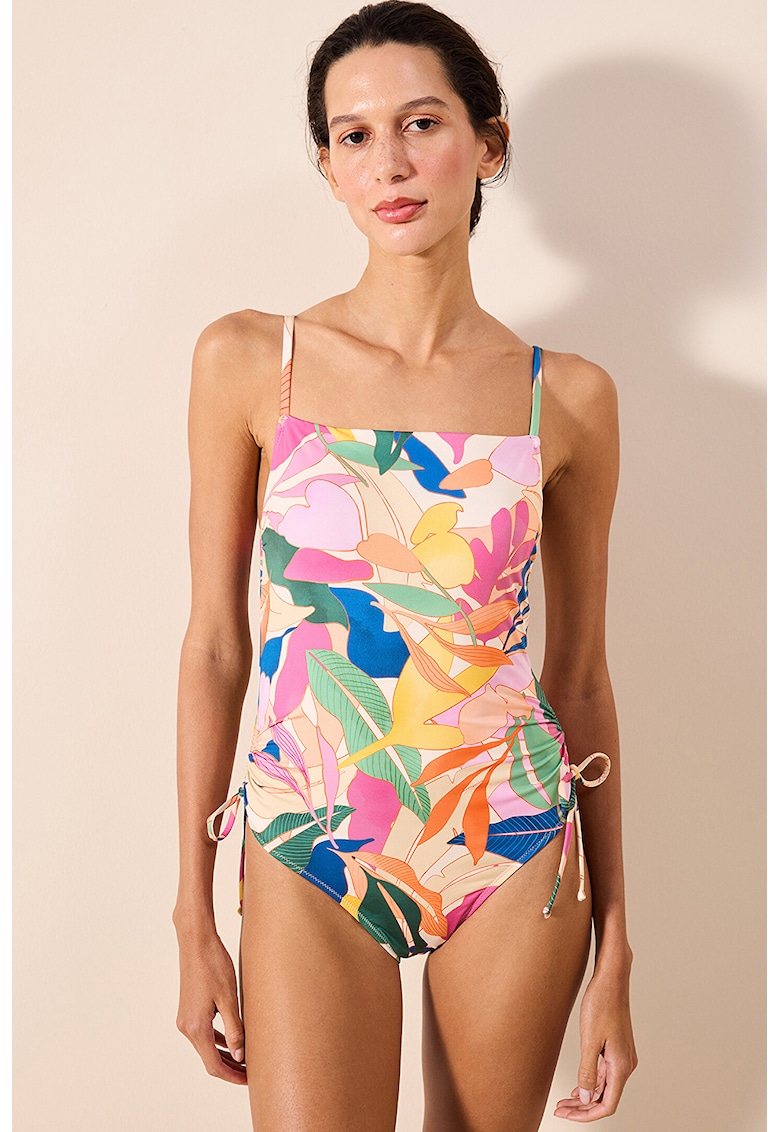 Costum de baie intreg cu imprimeu - Galben/Roz/Albastru
