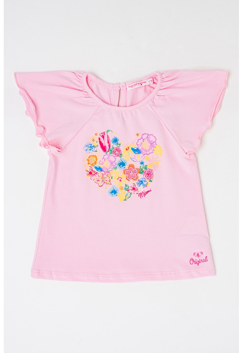 Tricou din amestec de bumbac cu model floral