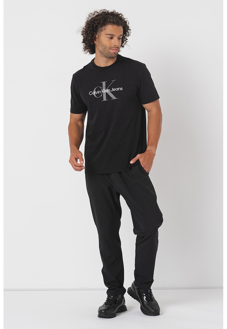 Pantaloni cu banda logo in talie pentru fitness