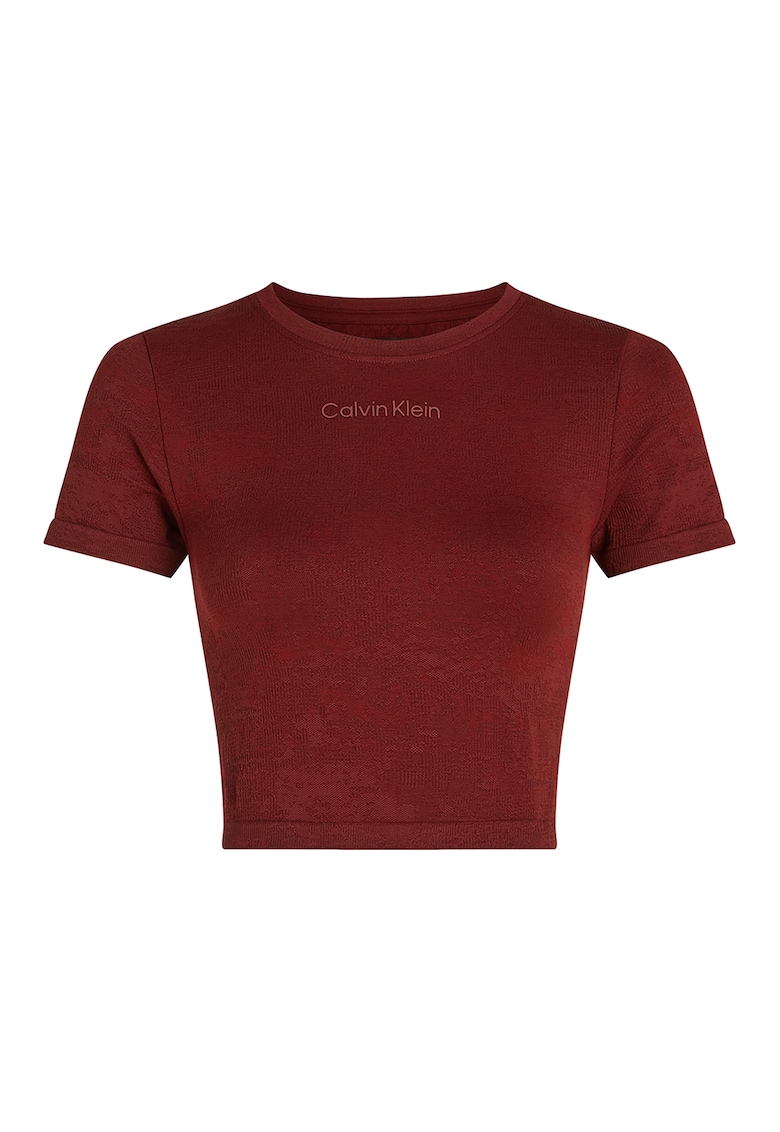 Tricou crop cu logo pentru fitness