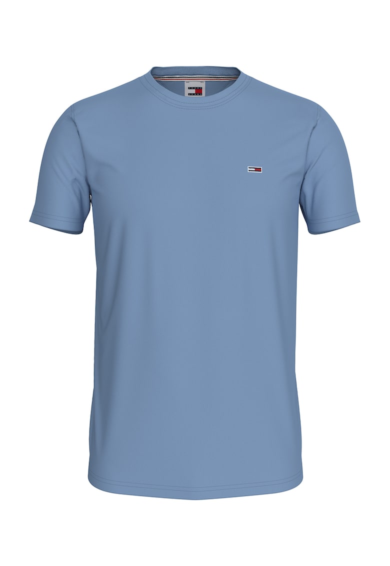 Tricou slim fit de bumbac - Albastru prafuit
