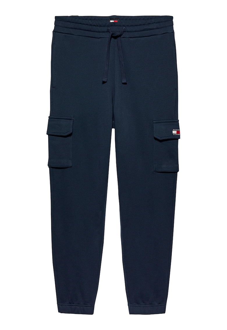 Pantaloni de trening din bumbac cu buzunare cu clapa