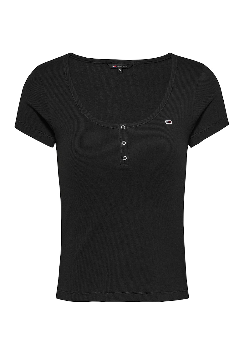 Tricou slim fit din amestec de bumbac organic