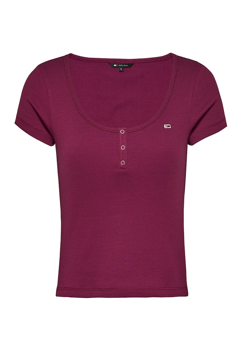 Tricou slim fit din amestec de bumbac organic